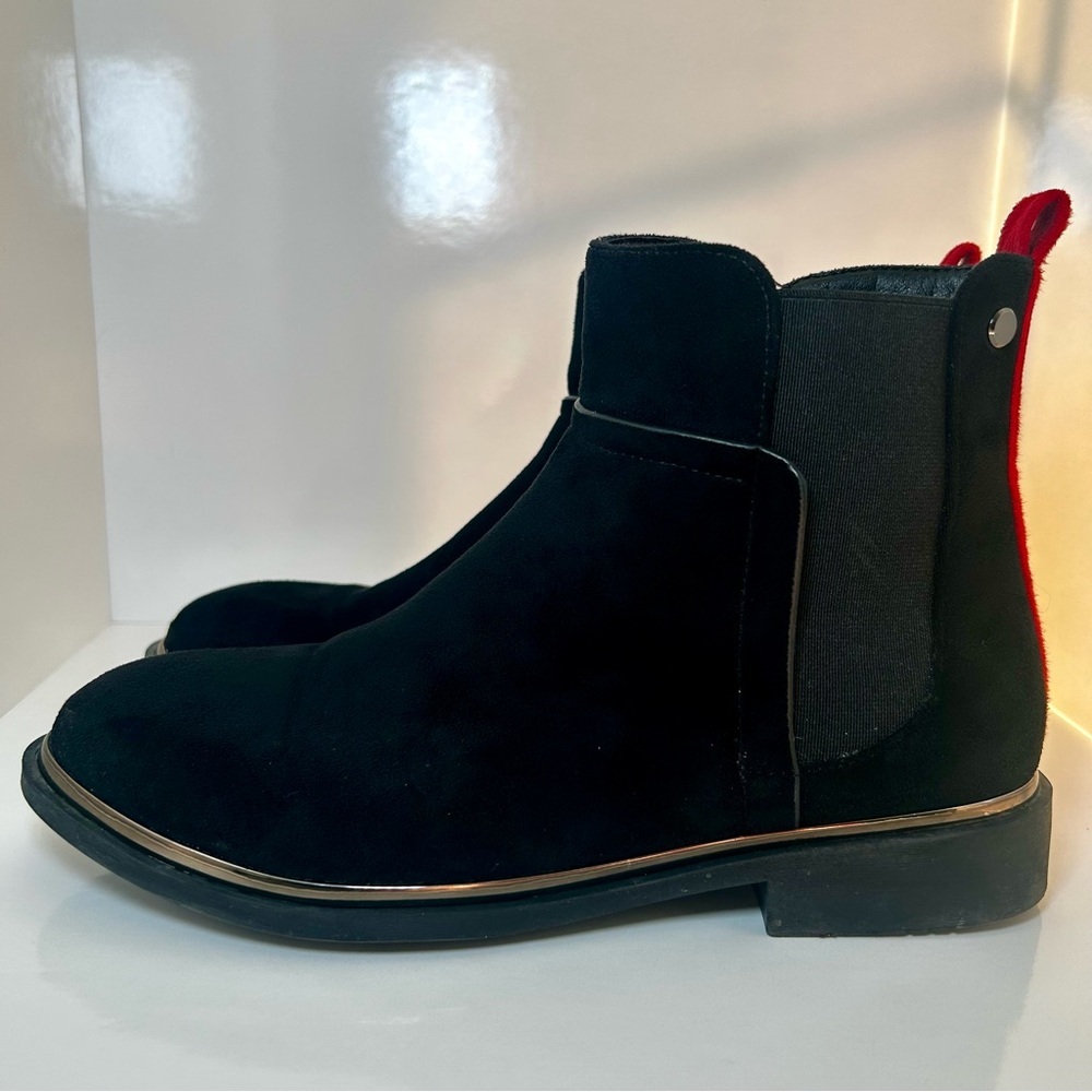 Aqua Flex Women’s Black Ankle Boots, Side Zipper, Size 36